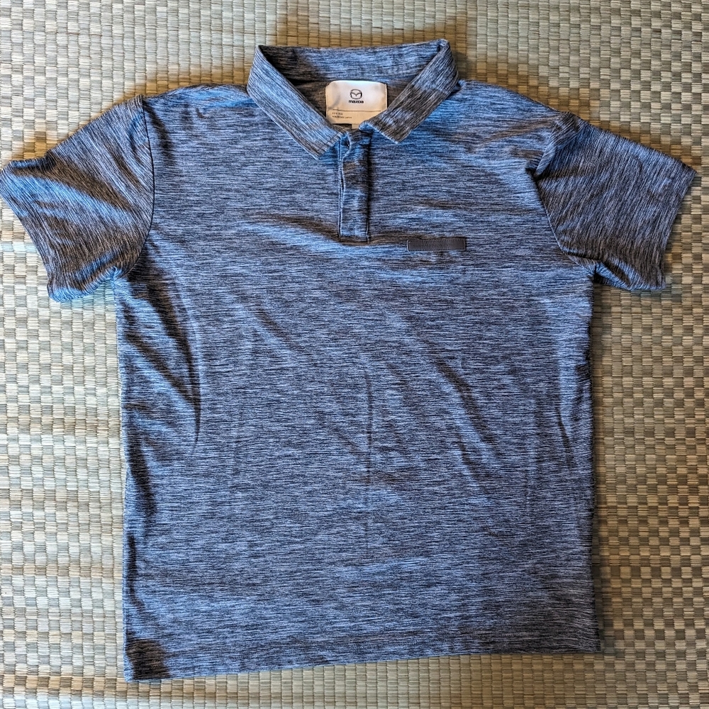 Mazda Hiroshima Heather Gray Polo Men's Size Medium Made in USA